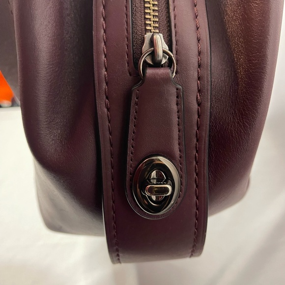 Coach “Edie” Shoulder Bag in Oxblood with Gunmetal Hardware - Picture 4 of 9